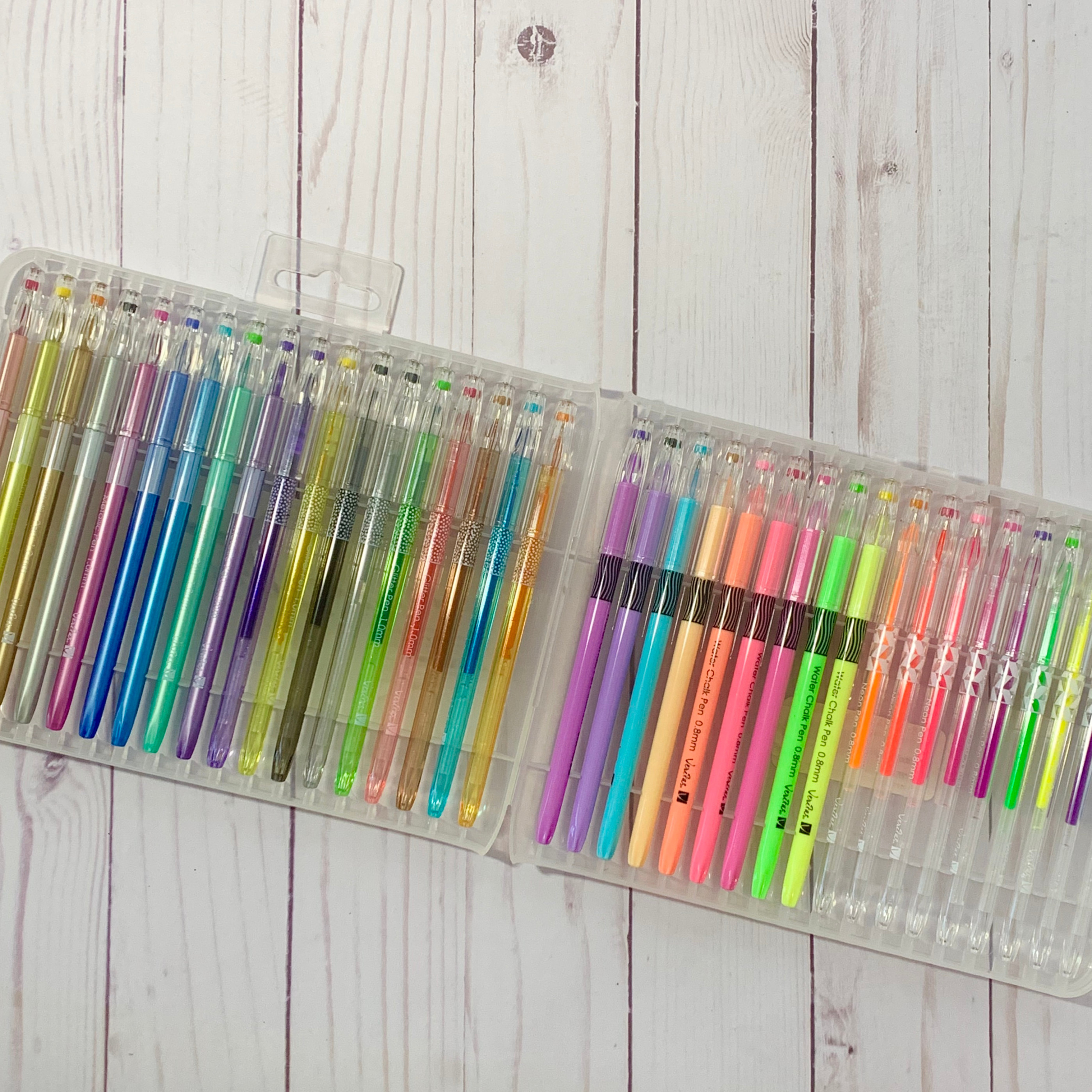 Zk-glitter Gel Pens Set Of 36 Colored Gel Pens In Plastic Wallet